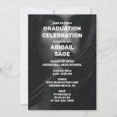 Invitation 2 Photo Moderne Moderne Gras Graduation Texte Blan (Dos)
