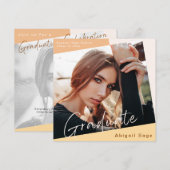 Invitation 2 Photo Moderne Moderne Moderne Graduation Naturel (Devant / Derrière)