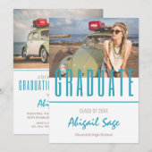 Invitation 2 Photo Moderne Moderne Moderne Moderne Graduation (Devant / Derrière)