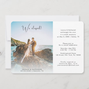 Invitation 2 Photo Nous Avons Elopé Elegant Mariage Faire-par