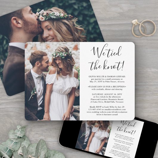 Invitation 2 Photo Nous avons noué le nœud Réception de maria