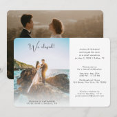 Invitation 2 Photo Nous nous sommes enfuis Mariage élégant An (Devant / Derrière)