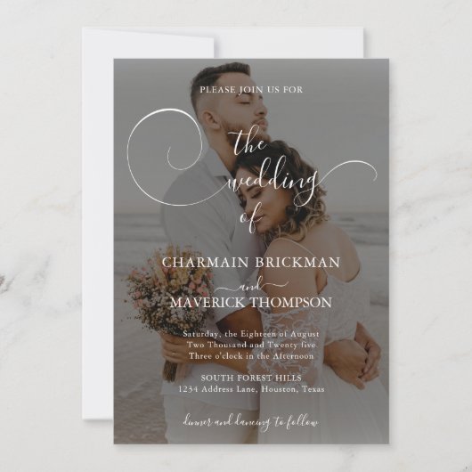 Invitation 2 Photo Overlay Budget Qr Code Mariage (Devant)