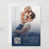 Invitation 2 Photo Overlay Script QR Marine Mariage blanc (Dos)