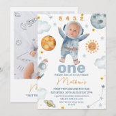 Invitation 2 Photo Premier voyage autour du soleil 1er annive (Devant / Derrière)