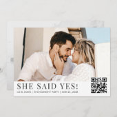 Invitation 2 Photo QR Code Modern Engagement Party (Devant / Derrière)