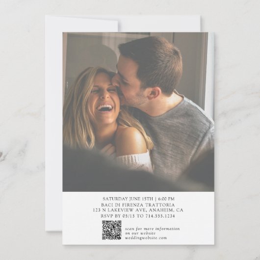 Invitation 2 Photo QR Code Script Partie d'engagement (Dos)