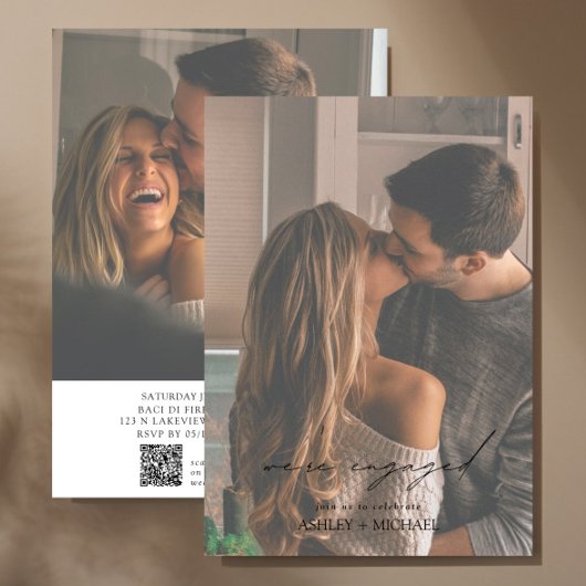 Invitation 2 Photo QR Code Script Partie d'engagement