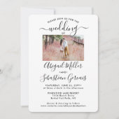 Invitation 2 Photo Simple Moderne Calligraphie Mariage élégan (Devant)