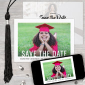 Invitation 2 Photo Simple Moderne Graduation Enregistrer la d