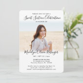 Invitation 2 Photo Sweet 16 Chic Moderne Élégant Script (Debout devant)