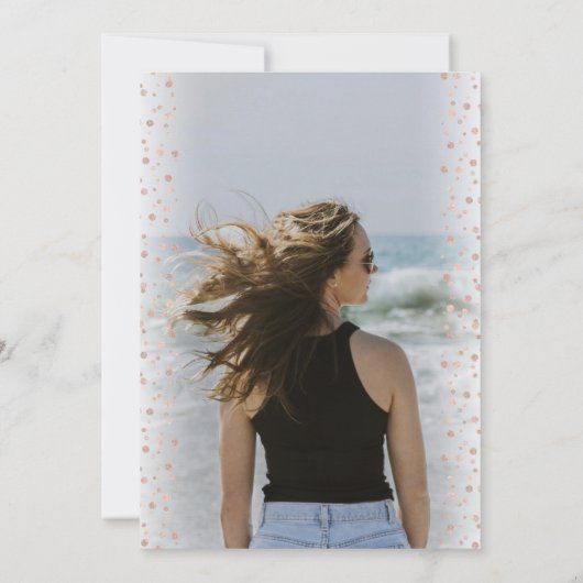 Invitation 2 Photo Sweet 16 Parties scintillant d'or rose mod (Dos)