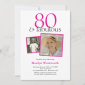 Invitation 2 Photo Typography Rose 80e Anniversaire (Devant)