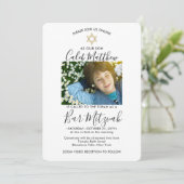 Invitation 2 Photo Virtual Zoom Bar Mitzvah Modern Livestream (Debout devant)