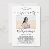 Invitation 2 Photo virtuelle en ligne Surprise fête d'anniver (Devant)