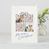 Invitation 2-Photo X-mas Present Card Ugly Sweater Silver Bow (Debout devant)