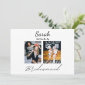 Invitation 2 Photos Demande à une amie d'être demoiselle d'ho (Debout devant)