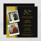 Invitation 2 Photos Fête d'anniversaire de mariage de 50 ans  (Devant / Derrière)