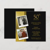 Invitation 2 Photos Fête d'anniversaire de mariage de 50 ans  (Devant / Derrière)