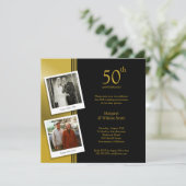 Invitation 2 Photos Golden 50th Mariage Anniversary Party (Debout devant)