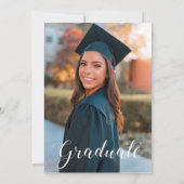 Invitation 2 Photos Graduation simple élégant Script Invitat (Dos)