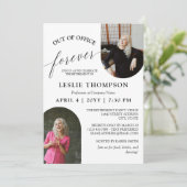 Invitation 2 Photos Hors du bureau Parti de la retraite (Debout devant)