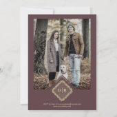 Invitation 2 Photos Initiales Mariages dentelle ornementale É (Dos)