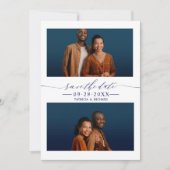 Invitation 2 Photos Mariage Enregistrer La Date (Devant)