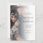 Invitation 2 Photos QR Code Bohême Mariage Soirée Party (Devant)