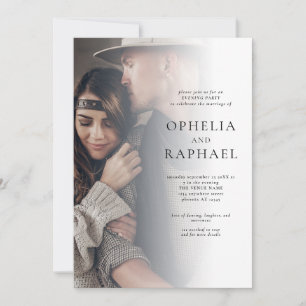 Invitation 2 Photos QR Code Bohême Mariage Soirée Party