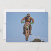 Invitation 2 PHOTOS Vélo Dirt Motocross Green Grey Graduation (Dos)