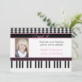 Invitation #2 Piano noir rose Thème Sweet 16 Anniversaire (Debout devant)