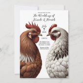 Invitation 2 Poulet de campagne ferme Mariage Barnyard (Devant)