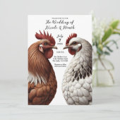 Invitation 2 Poulet de campagne ferme Mariage Barnyard (Debout devant)