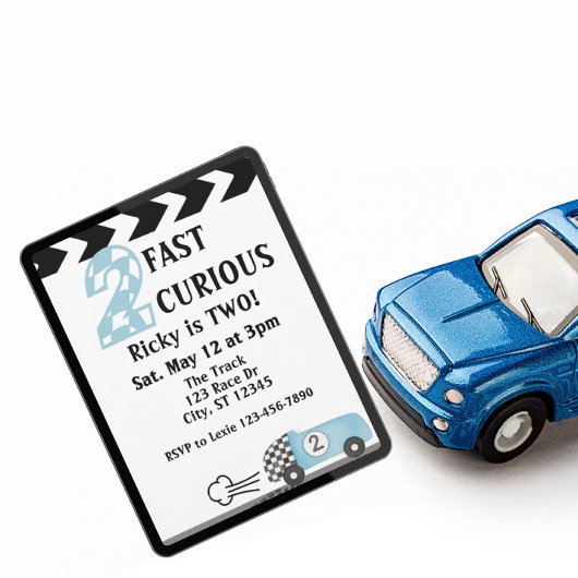 Invitation 2 Rapide 2 Curieux, Voiture de course 2e anniversa