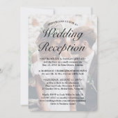 Invitation 2 Réception Mariage Photo Seulement Élégant Elopem (Devant)