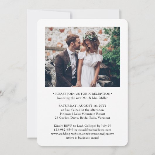 Invitation 2 Réception photo Seul l'amour est le Mariage pati (Dos)