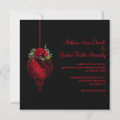 Invitation #2 Red Roses Ribbon Babys Mariage de l'haleine (Dos)