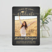 Invitation 2 Scénario de remise de diplôme Photo Brosse Noir  (Debout devant)