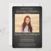 Invitation 2 Scénario de remise de diplôme Photo Brosse Noir  (Dos)