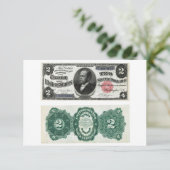 Invitation 2 $ Série de certificats en argent de billets 1891 (Debout devant)