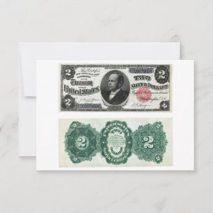 Invitation 2 $ Série de certificats en argent de billets 1891