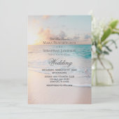 Invitation *~* 2 - Sunrise Pastel Beach Sunset Mariage (Debout devant)