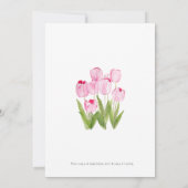 Invitation 2 tulipes roses aquarelle (Dos)