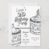 Invitation 2D Boys Second Birthday Comic Style (Devant)