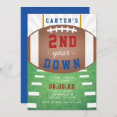 Invitation 2e année de football Thème 2e anniversaire (Devant / Derrière)