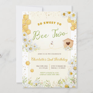 Invitation 2e Anniversaire Abeille Douce Deux Fille Bumblebee