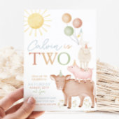 Invitation 2e anniversaire Animaux de ferme Barnyard Party Bo