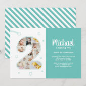 Invitation 2e anniversaire Boy Numéro 2 Photo Collage personn (Devant / Derrière)