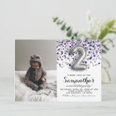Invitation 2e anniversaire Confetti Portrait (Debout devant)